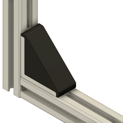 40-250-1 MODULAR SOLUTIONS ALUMINUM GUSSET COVER<BR>30MM X 60MM GRAY PLASTIC CAP FOR 40-150-1